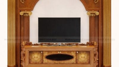 Vách Tivi Phòng Khách Tân Cổ Điển Sang Trọng