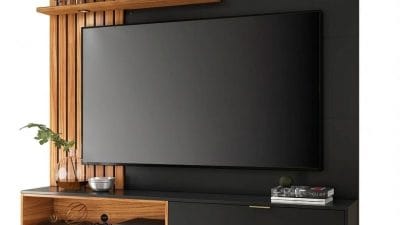 Thiết kế thi công vách tivi phòng ngủ lam gỗ và tấm ốp phẳng