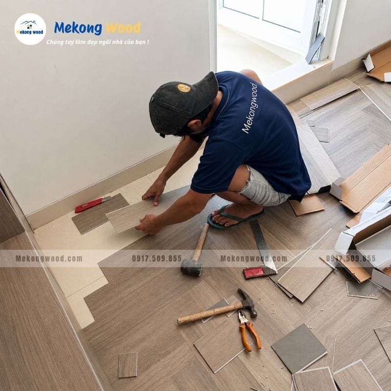 Hình ảnh thi công sàn gỗ chung cư