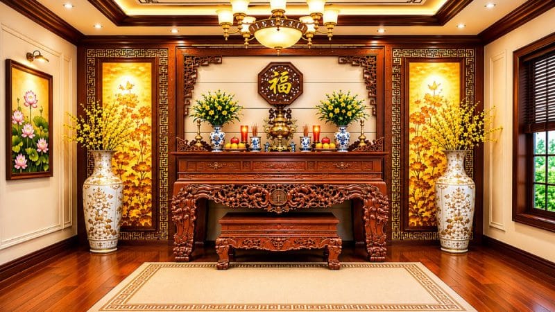 hướng dẫn trang trí phòng thờ chuẩn phong thủy