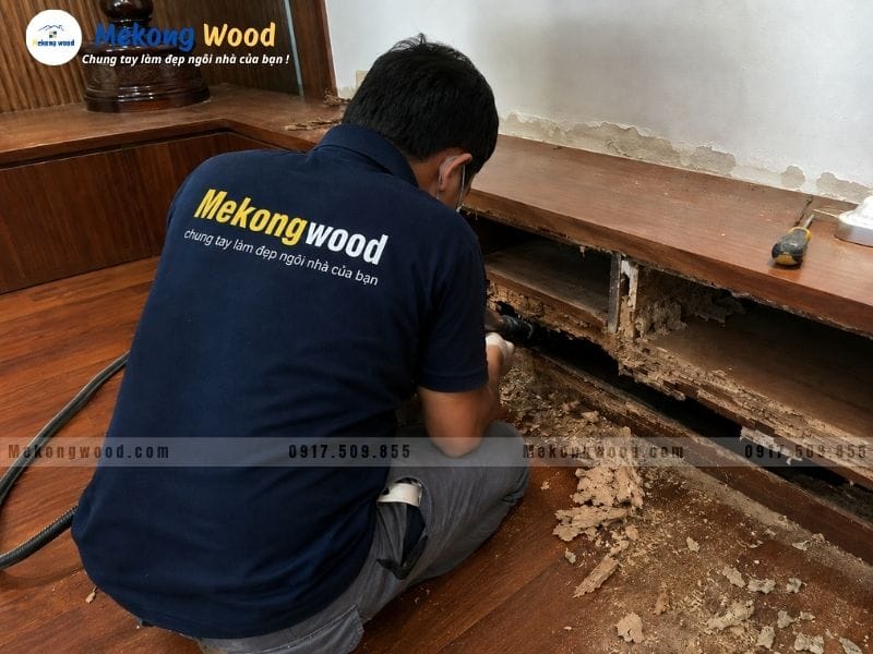 Hình ảnh xử lý mọt cho nội thất gỗ
