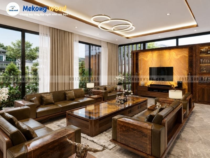 Mẫu phòng khách với nội thất Luxuru sang trọng và hiện đại