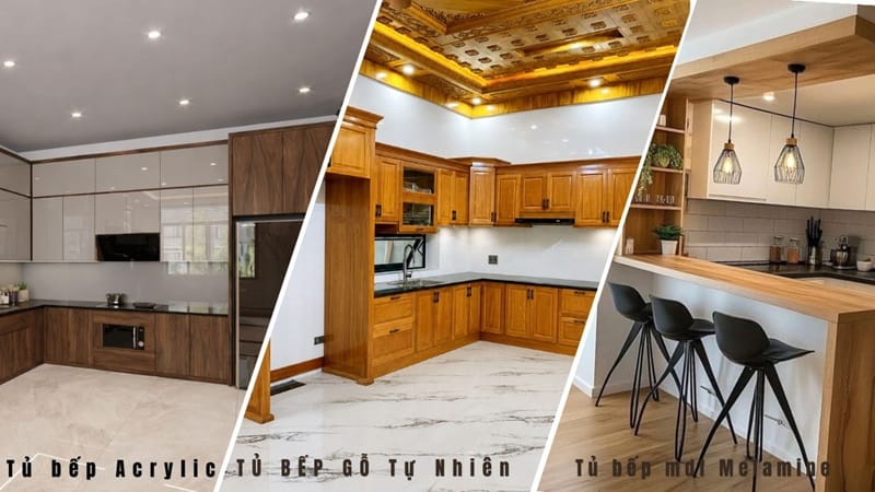 so sánh các loại vật liệu làm tủ bếp