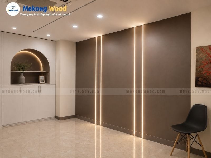 Hình ảnh decor căn phòng bằng tấm ốp tường