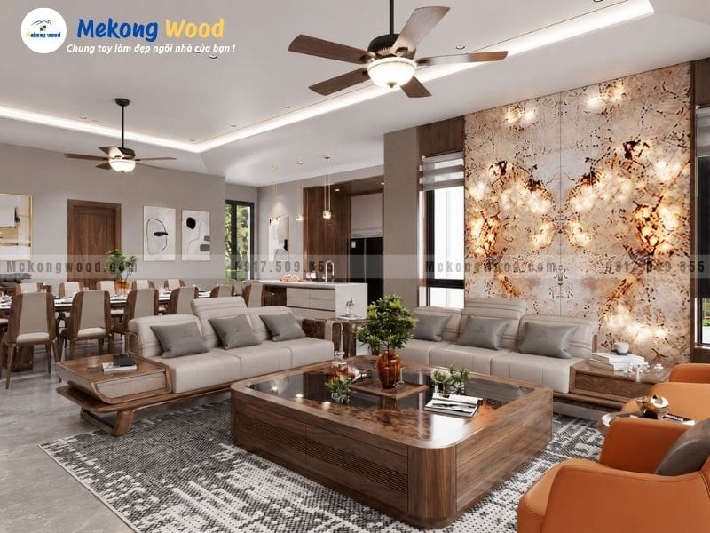 Hình ảnh thiết kế nội thất phòng khách Luxury sang trọng