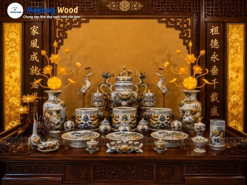 Các vật phầm cần thiết để trang trí và bố trí trên ban thờ