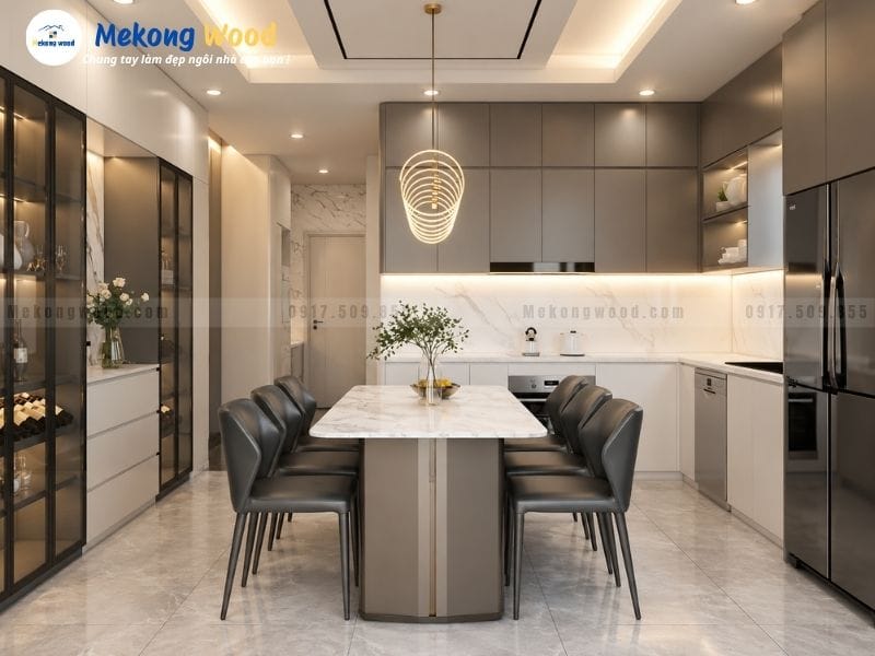 Hình ảnh bố trí nhà bếp chuẩn phong thủy