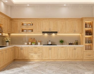 Tất tần tật về tủ bếp bêp gỗ sồi nga