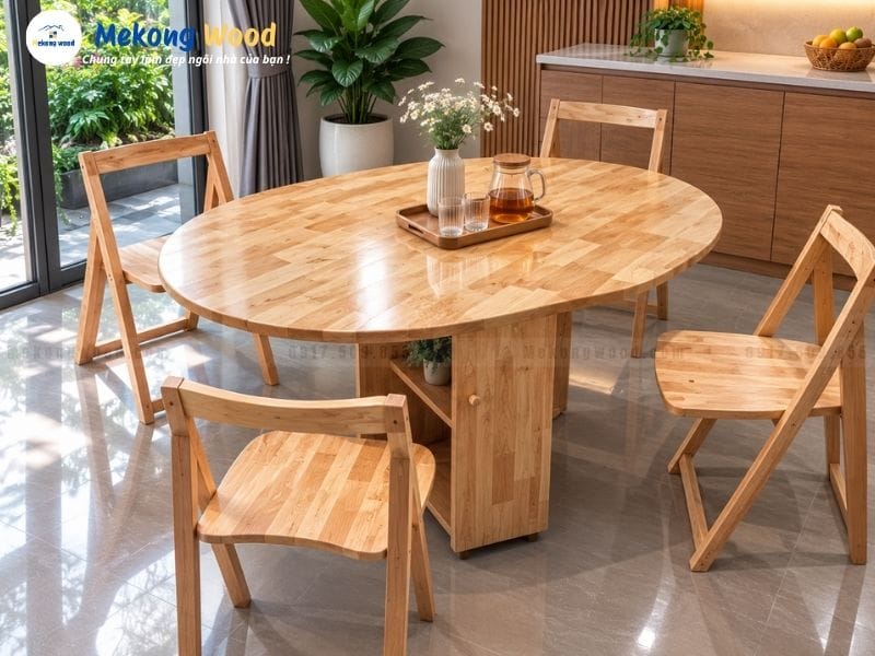 bàn ghế ăn gỗ cao su ghép
