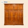 Tủ quần áo tân cổ điển 4 cánh gỗ gõ đỏ-TA09