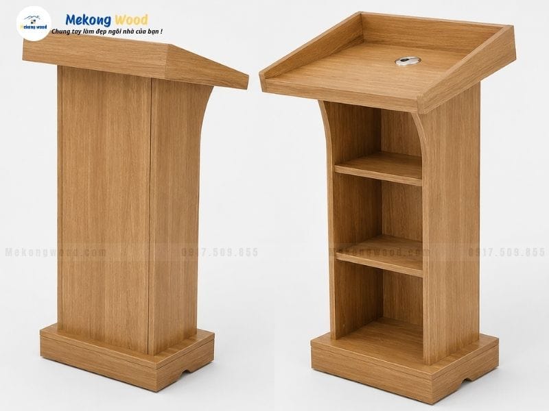 Mẫu bàn phát biểu làm bằng gỗ công nghiệp giá rẻ