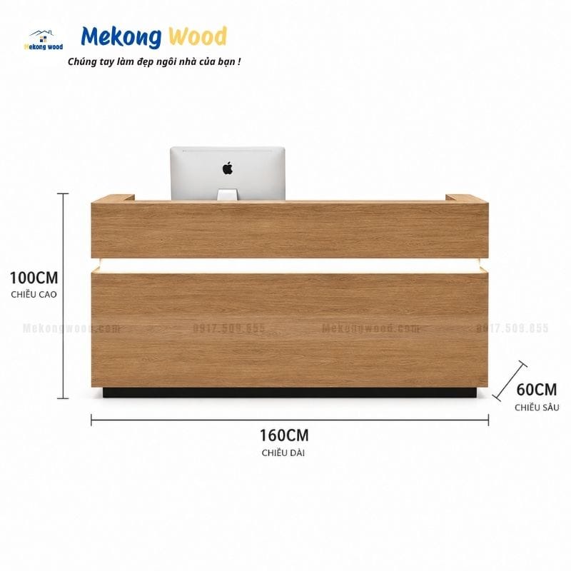Kích thước của quầy lễ tân