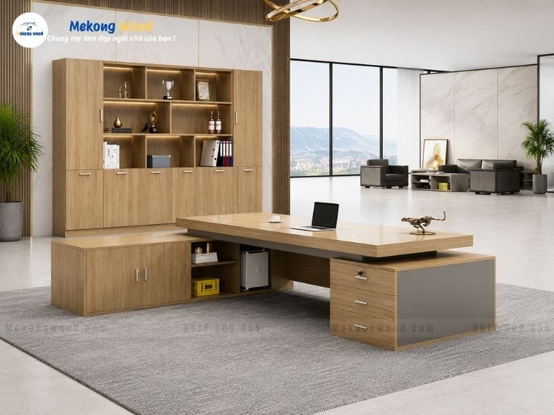Hình ảnh mặt phía trong bàn làm việc dành cho giám đốc