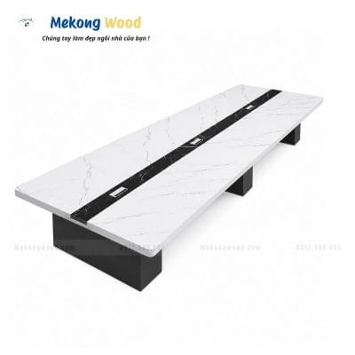 Mẫu bàn họp vân phòng gỗ công nghiệp MDF phủ melamine vân đá