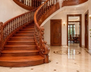 Mẫu cầu thang gỗ căm xe đẹp