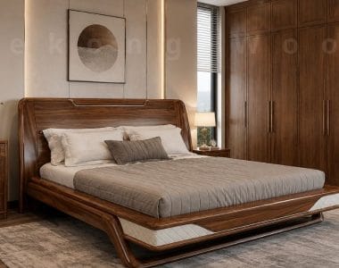 mẫu giường ngủ gỗ óc chó đẹp cao cấp