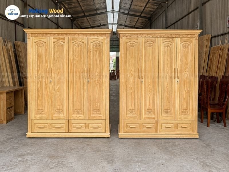 Hình ảnh tủ quần áo gỗ thông