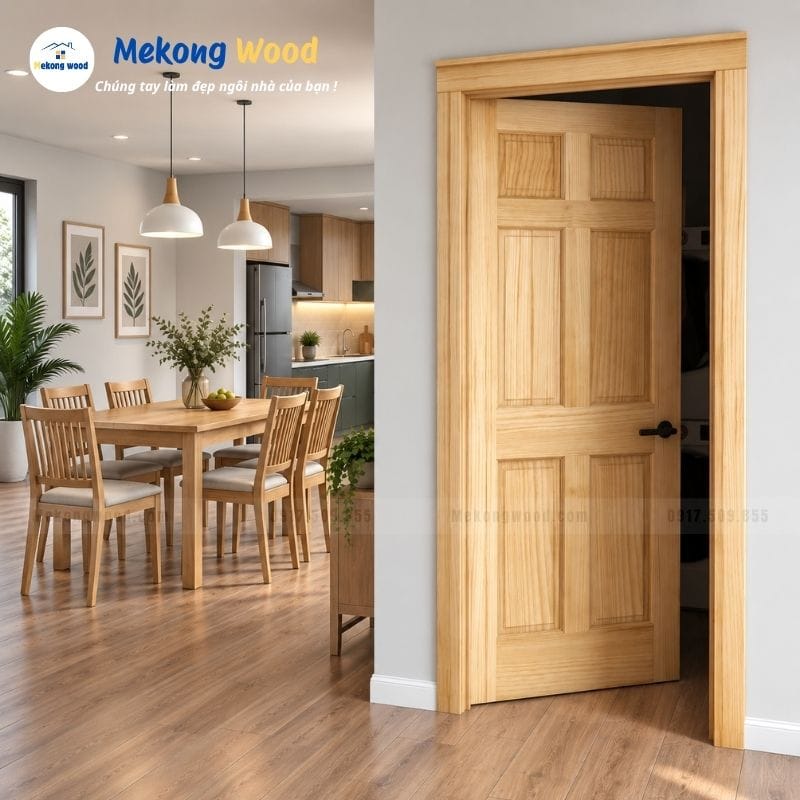 hình cửa cửa thông phòng 1 cánh gỗ thông